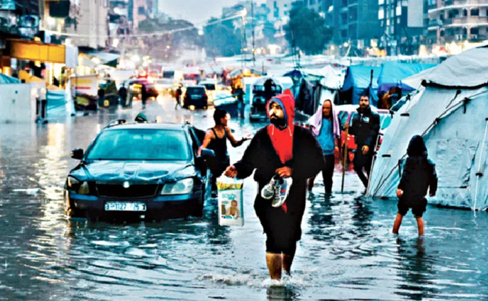 বৃষ্টিতে তলিয়ে গেল আশ্রয় শিবির, তীব্র শীতে দুর্ভোগ